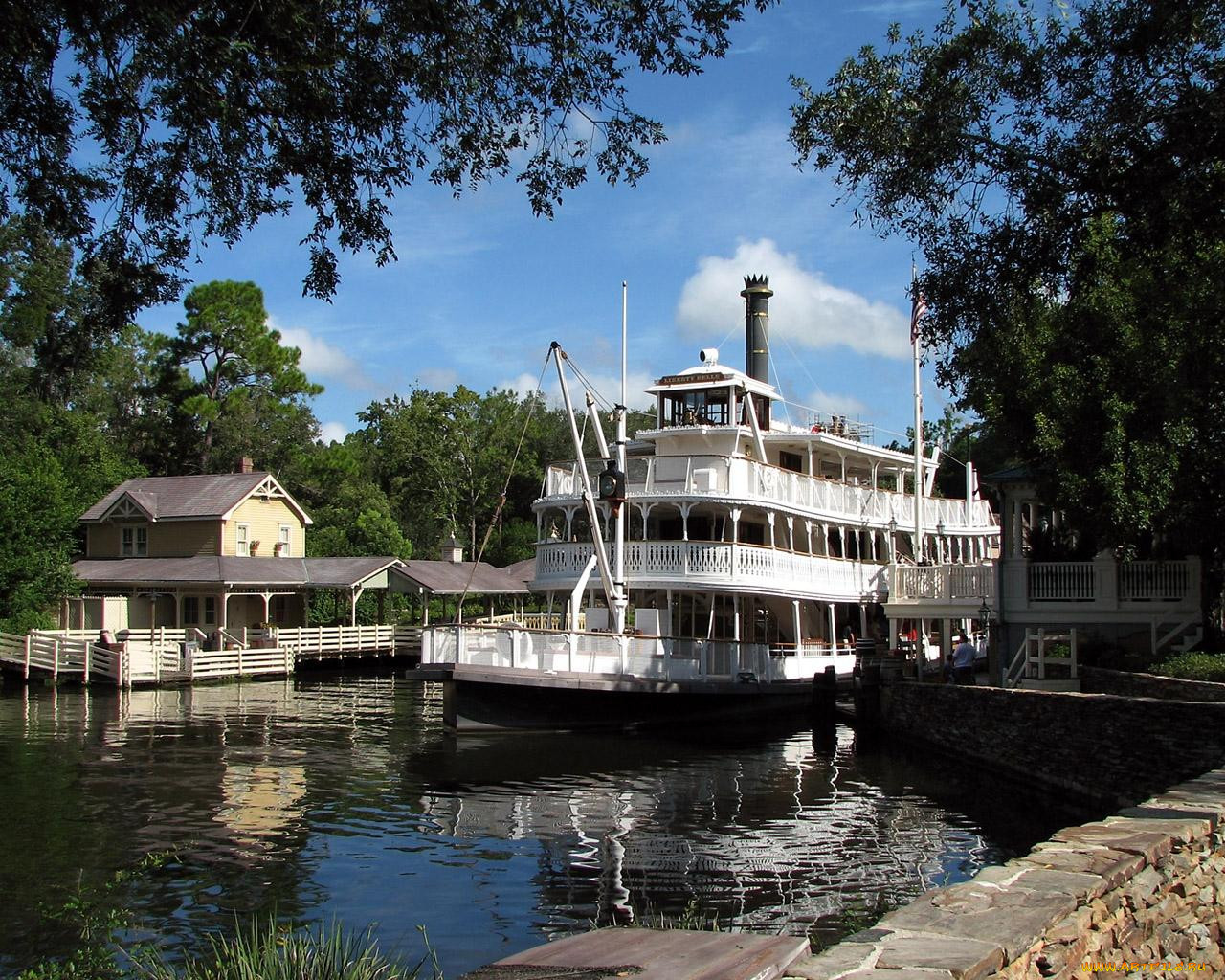 disneyland, liberty, bell, docked, , 